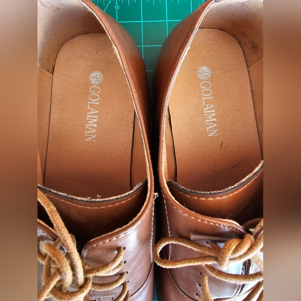Golaiman Classic Brown Leather Men's Shoes Size 14 - Picture 7 of 9